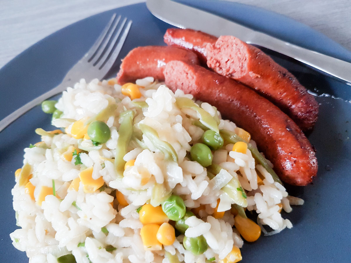 Lenterisotto met groenten & merguez